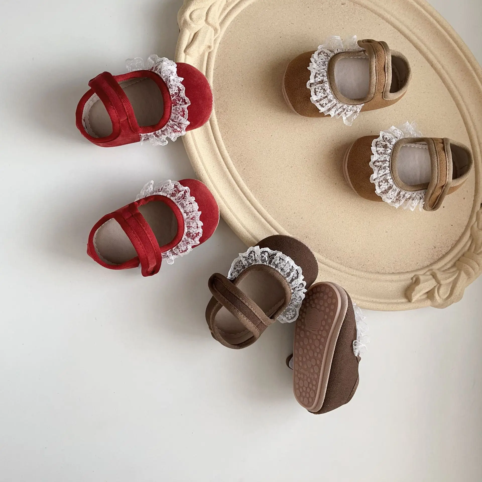 

High Quality Girl Shoe 2026 Spring New Toddler Walking Shoes Lace Lace Princess Shoe Cute Mary Jane Shoes Soft Soled Baby Shoes