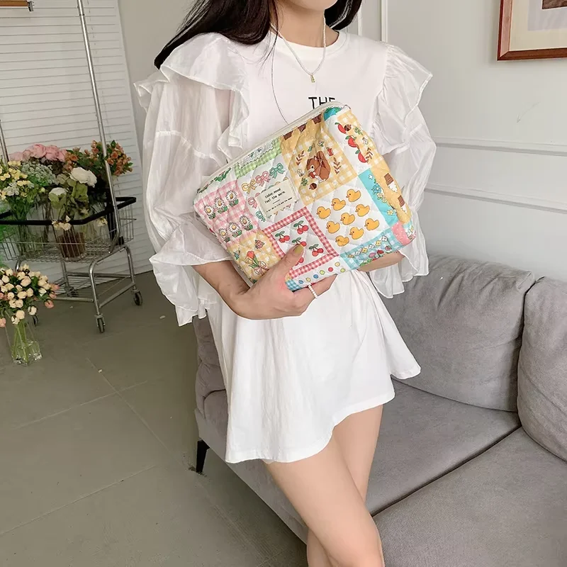 Bolsa de pañales para bebés, bolsa de mamá al aire libre, bolsa de pañales con estampado de dibujos animados, bolso con cremallera, paquete de transporte, bolsa de almacenamiento multifuncional de viaje