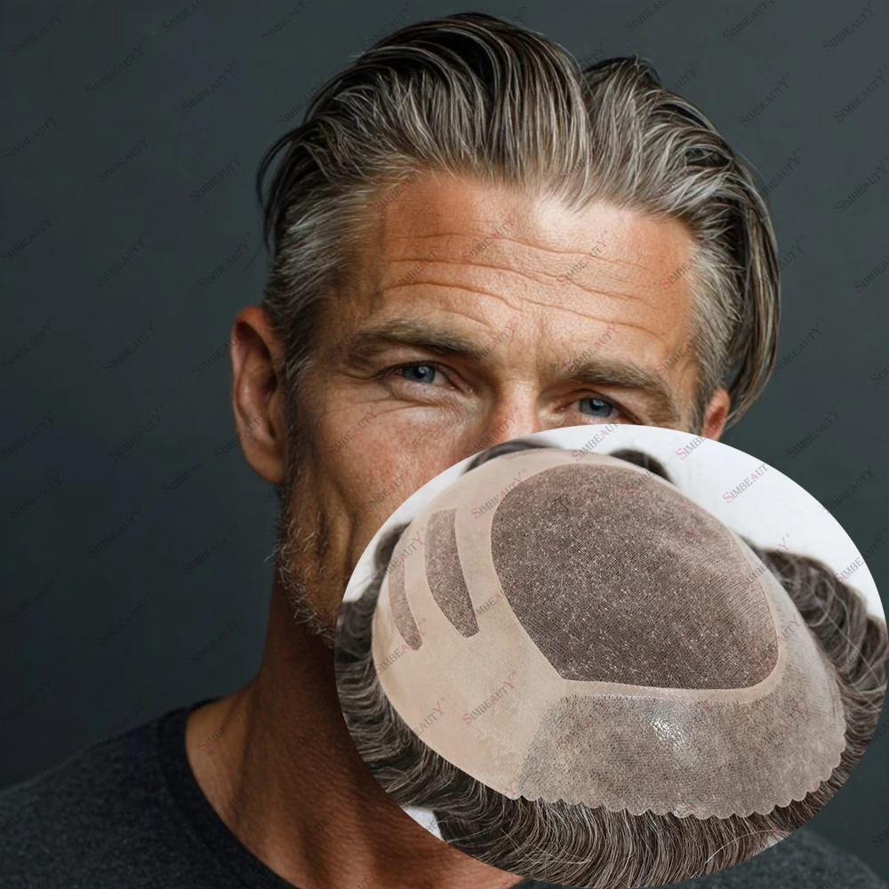 

Супер прочный мужской парик из человеческих волос Npu Bond 1B40 520 # Черный, коричневый, серый парик для замены волос, размер 8x10, натуральные волосы