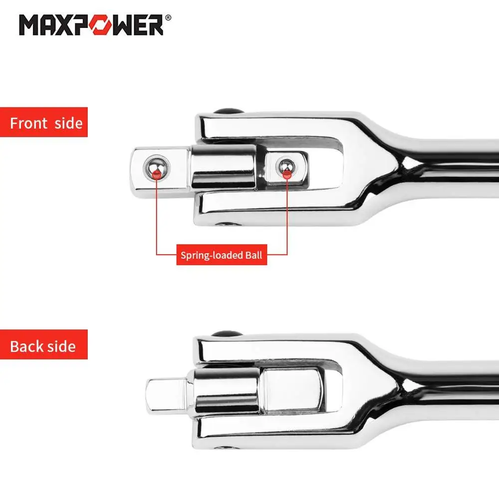 24-Inch Dual-drive Breaker Bar Flex Handle Cr-Mo Steel Construction High Torque Rotation