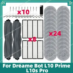 Compatible con el aspirador Dreame Bot L10 Prime / L10s Pro - Rodillo principal, cepillo lateral, filtro HEPA, paños de limpieza, accesorios