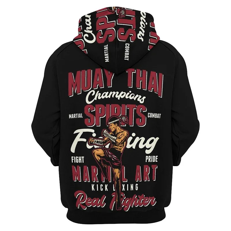 New Pop 3D Muay Thai Boxer Printing Hoodies For Men Kids Fashion Sports Pullovers Fitness Gym Boxing Sweatshirts Harajuku Hoodie