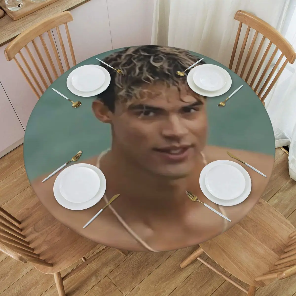 Matthew Broome My Fault London Movie Waterproof Round Tablecloth Oilproof Table Cloth for Kitchen Events Dining Table Cover