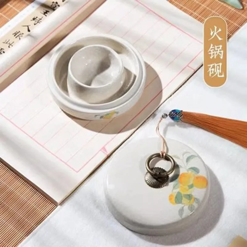 

Ceramics 4 Inches and 5 Inches Moisturizing And Anti Drying Inkstone For Chinese Painting Drawing Art Supplies