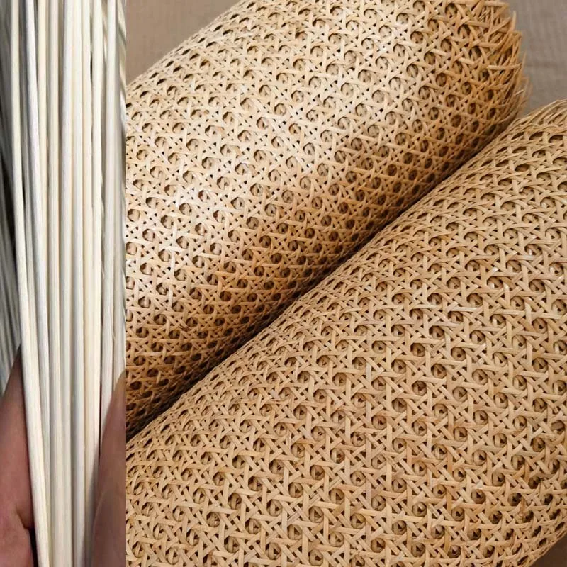 

Hollow Natural Indonesian Rattan Cane Webbing Roll Mat For Furniture Repair Home Handmade Weaving Creative Decorative Material