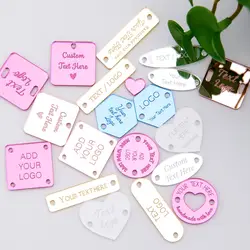 Personalized Acrylic Tag for Wedding Party, Baby Baptism Decoration, Custom Gift, Garment, Jeans, Bags,Shoes,DIY Sewing Supplies