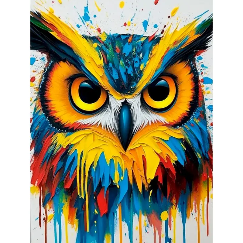 

GATYZTORY Owl Painting By Numbers Arts and Crafts Diy Gift Animal Modern Hand Painting Decorative Paintings