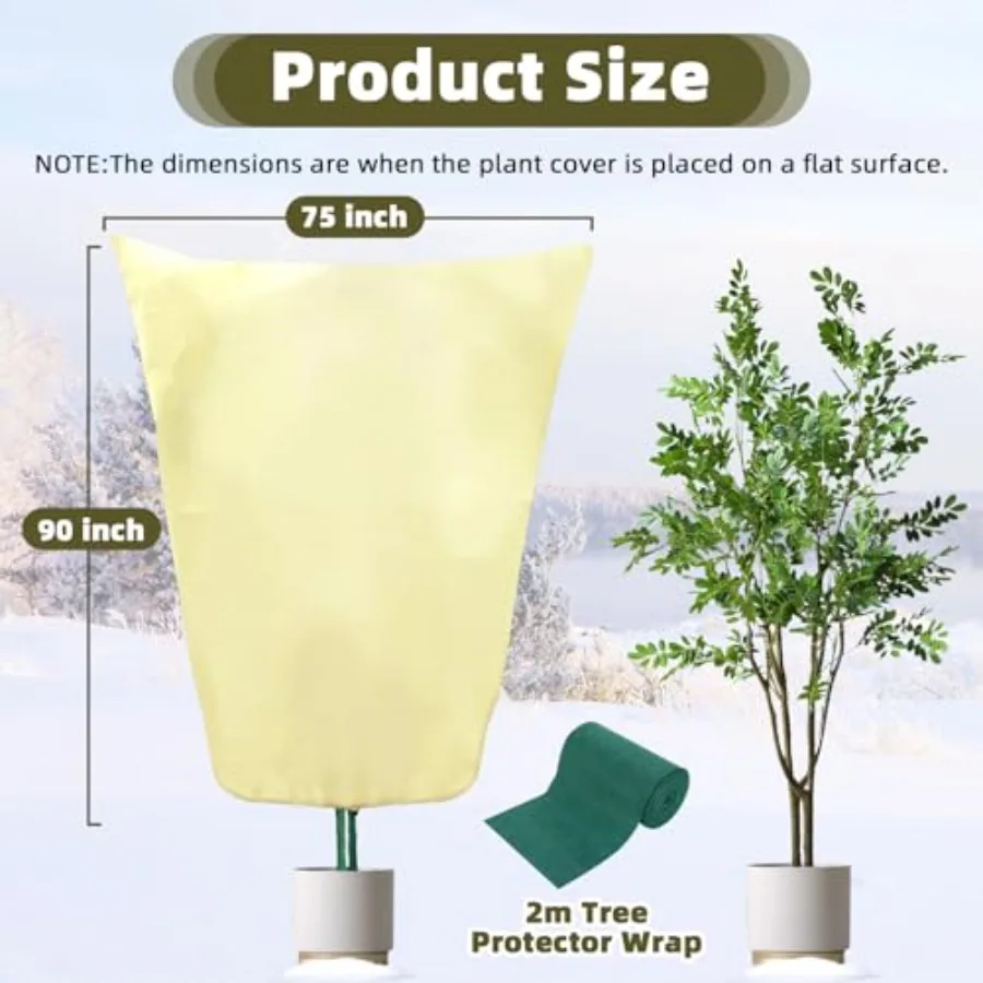 عبوتان من أغطية النباتات للاستخدام الخارجي مع حماية من التجميد ومقاومة الصقيع مقاس 75 بوصة × 90 بوصة مقاس 2.47 أونصة ياردة الوزن قابل للتعديل Z