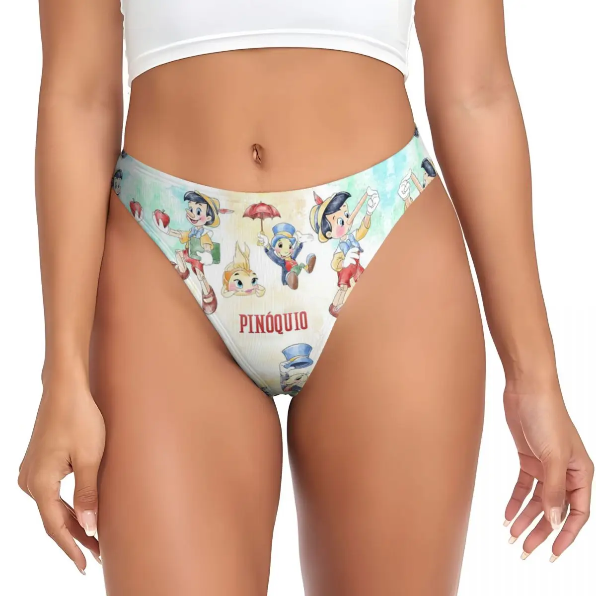 Custom Womens The Adventures Of Pinocchio Moive G-string Panties Female Soft Thongs Underwear