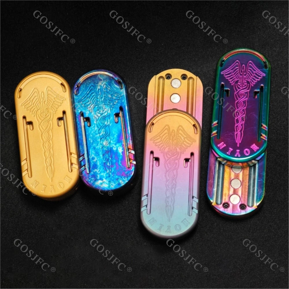 ZDEDC Mace Duplo Diapasão Fidget Slider Titânio Ansiedade Brinquedos Acessórios de Mesa de Escritório Push Slider Moeda Háptica