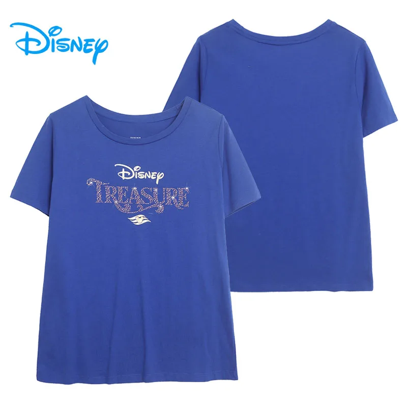 

Футболка со стразами Disney Treasure и круглым вырезом, футболка с рисунком Микки Мауса, летняя женская повседневная футболка с короткими рукавами, уличная одежда Femme