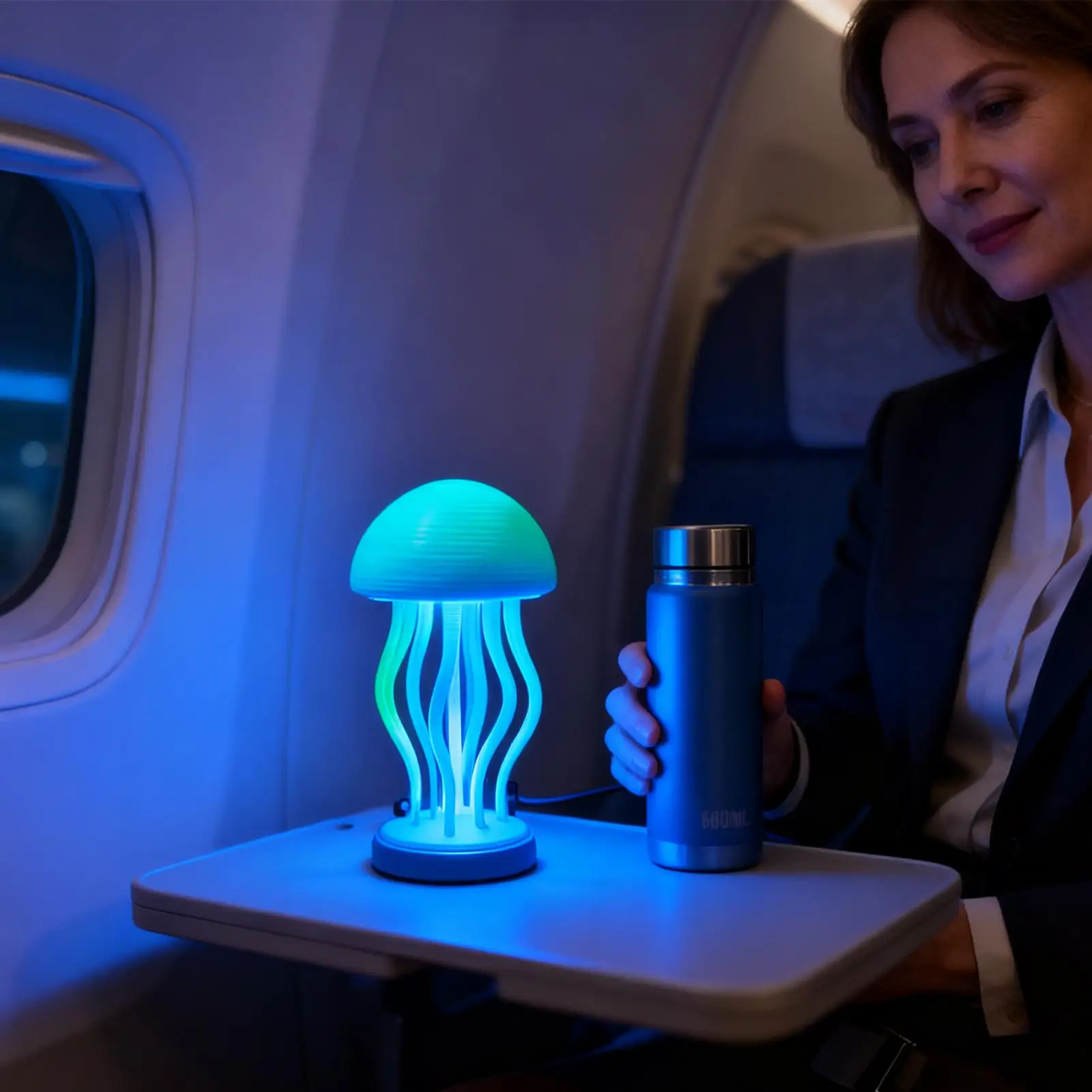 Quallen-Lampe, leuchtendes Wasserleben, Dekoration, intelligente Touch-Steuerung, dekoratives Nachtlicht für Weihnachten, Schlafzimmer, Kinderzimmer, Party