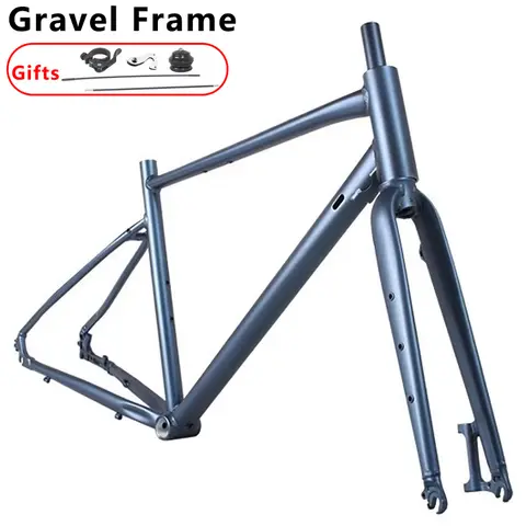 Quadro de bicicleta 700c, liga de alumínio, freio a disco, off-road, quadro de cascalho com garfo mtb, 700x2 0/25/28/35/38c, tubo de assento 470mm 520mm