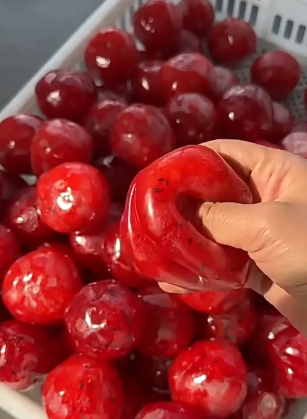Simulation Red Plum Squeeze Toy Realistic Seed Spot Texture Squishy Fidget Toy Super Soft Stretchy ASMR Sensory Toy Stress