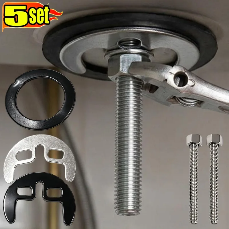 Sink Faucet Horseshoe Washer Stainless Steel Mounting Gasket Kit Leakproof Rubber Seal for Kitchen Bathroom Basin Tap Installate