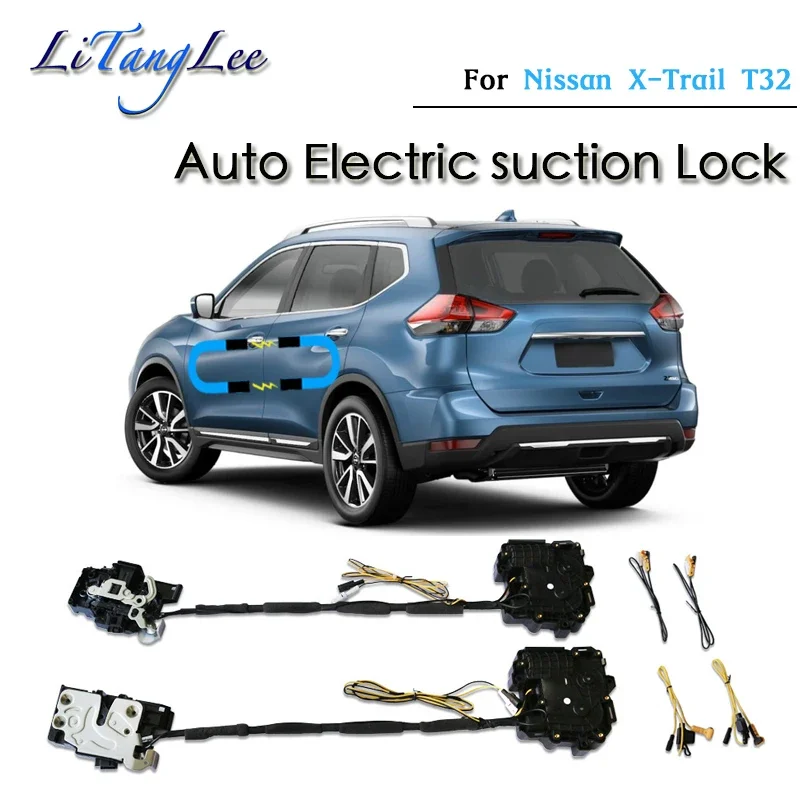 For Nissan X-Trail XTrail Rogue T32 Car Soft Close Door Latch Pass Lock Actuator Electric Absorption Suction Silence Closer