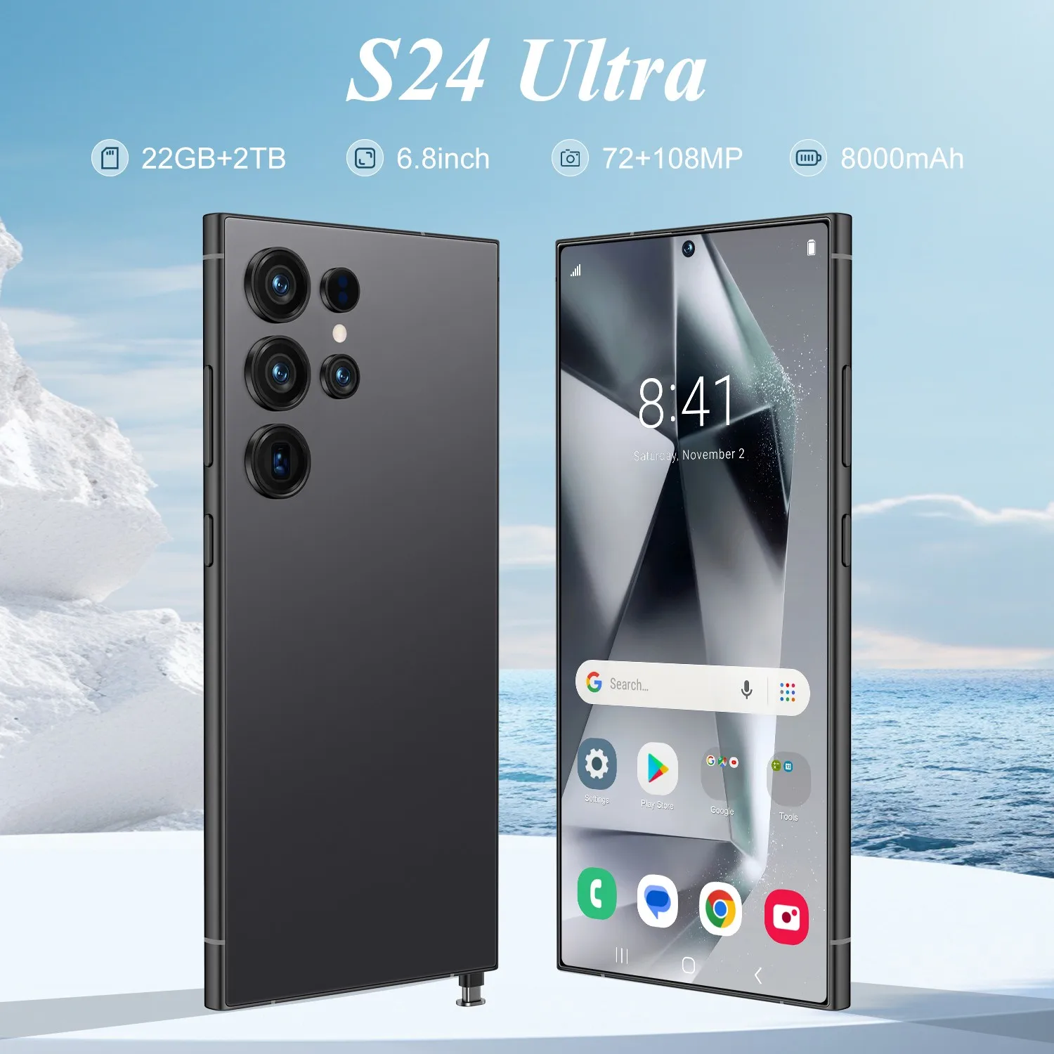 New Mobile Phone S24 Ultra Smartphone 6.8inch Full Screen 4G/5G Cell Phone 22TB2TB 8000mAh  108MP Global Version Celulares Finge