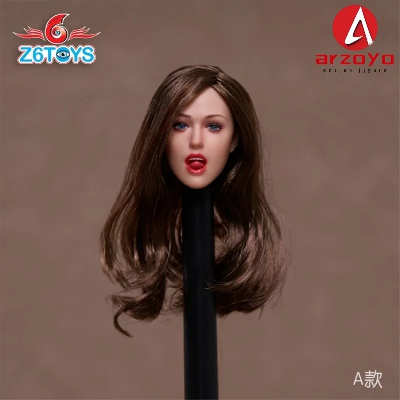 2024 Q4 Z6TOYS ZC009 1/6 Female Movable Eyes Head Sculpt with Replaceable Tongues Model Fit 12'' Soldier Action Figure Body Doll