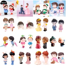 2PCS Mini Christmas Couple Figure Doll DIY Garden Bonsai Decor Ornament Kid Toy Miniature Figurine People Statue Home Decor