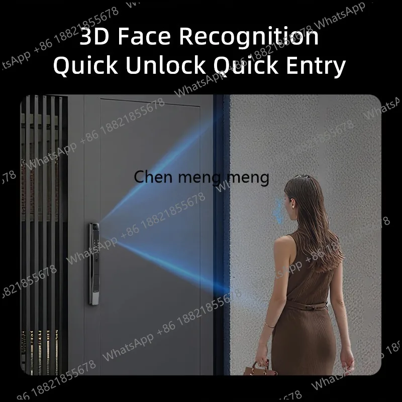 Electronic Smart Door Lock 3D Face Palm Vein Password Key Fingerprint Aluminum Sliding Door Waterproof Outdoor - view 6