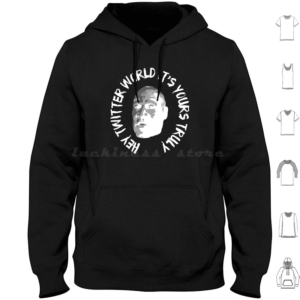 Hey World ( The Murderer ) Hoodies Long Sleeve Oj Hey World Hello World Murderer Black And White Joe Rogan Experience