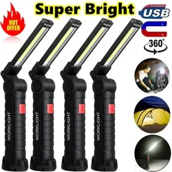 Multifunctional Folding Work Light Portable Camping Light USB Rechargeable Flashlight With Hook Built-in Battery Magnetic Lamp