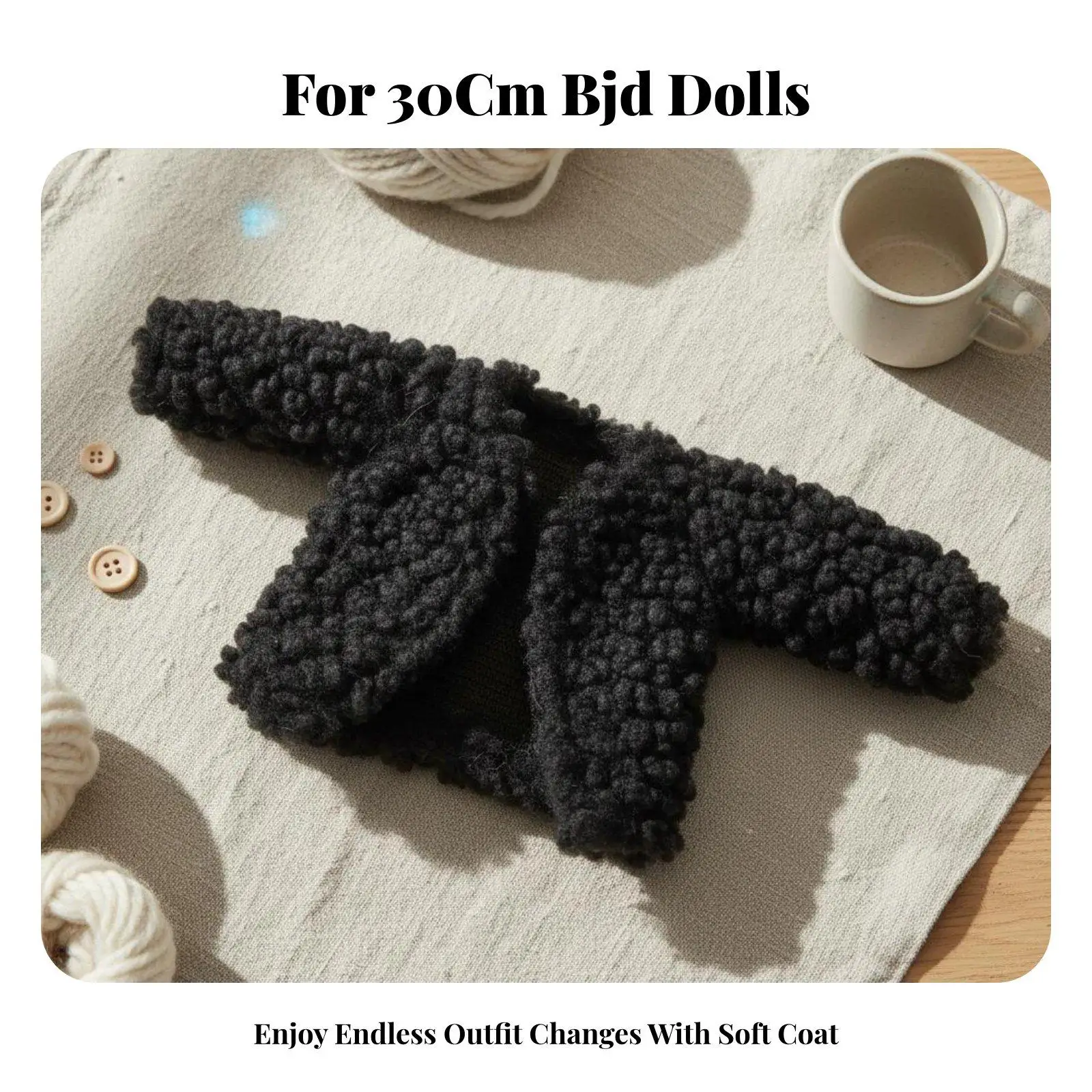 Soft Winter Plush Doll Coat Jacket Trendy Clothes for 30cm Dolls Dollhouse Miniature Accessory Outfit