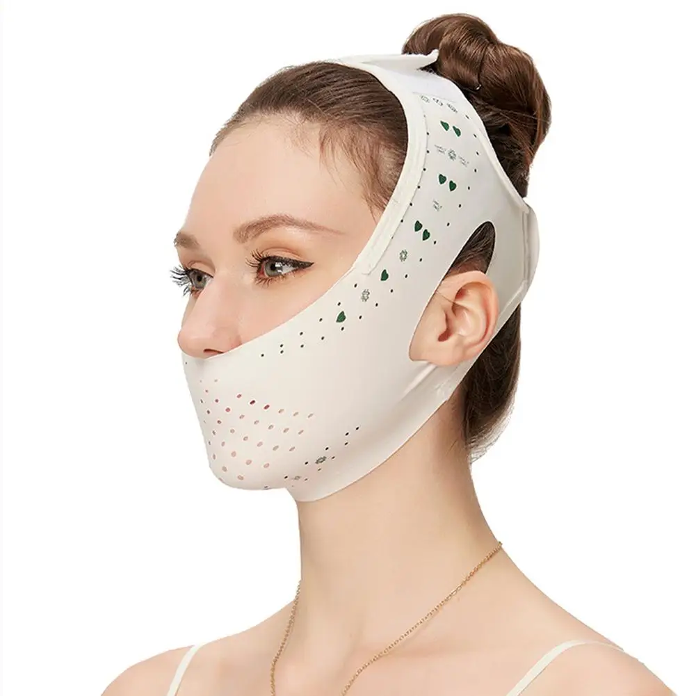 Cintura elastica per il sollevamento del viso fasciatura dimagrante per il viso linea V donna cura per scolpire la pelle strumenti per modellare maschera per il sonno cinturino per il viso Y5J8