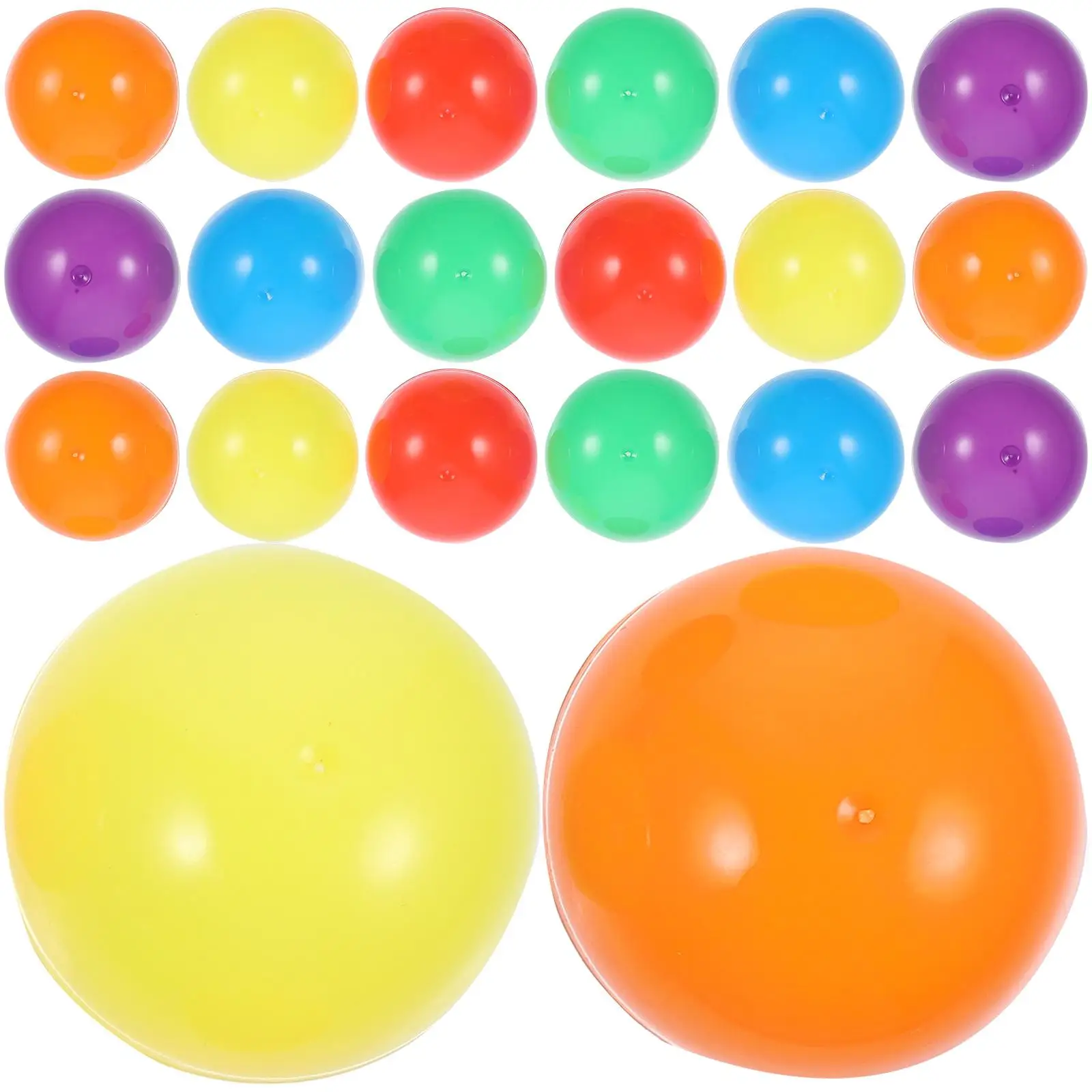 

50 Pcs Colored Shells Empty Prize Balls Fillable Capsules Plastic DIY Crafts Round Containers