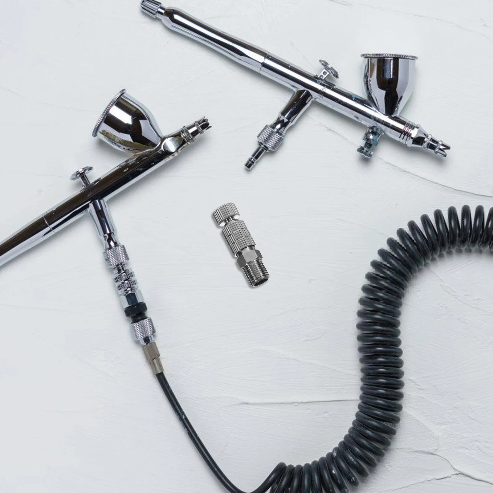 

Airbrush Connector Kit Adapter Fitting Accessories Hose Silver Airbrush Quick Disconnect Metal Connectors Universal Design Long