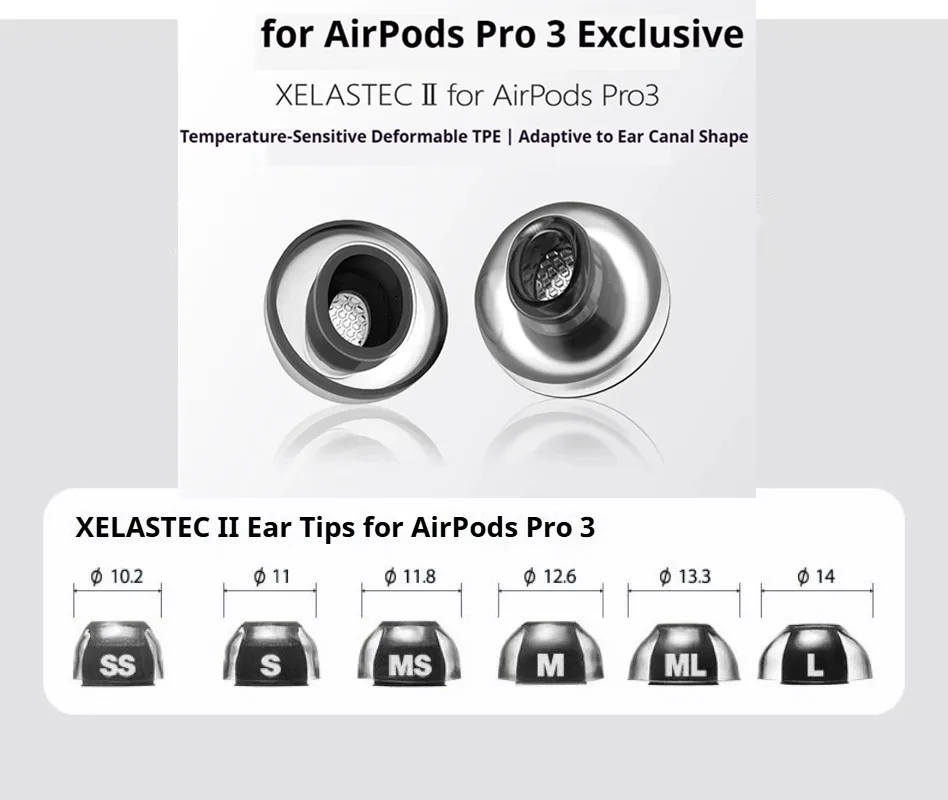For AZLA Xelastec II Crystal II 2 Eartips Ear Tips for Max