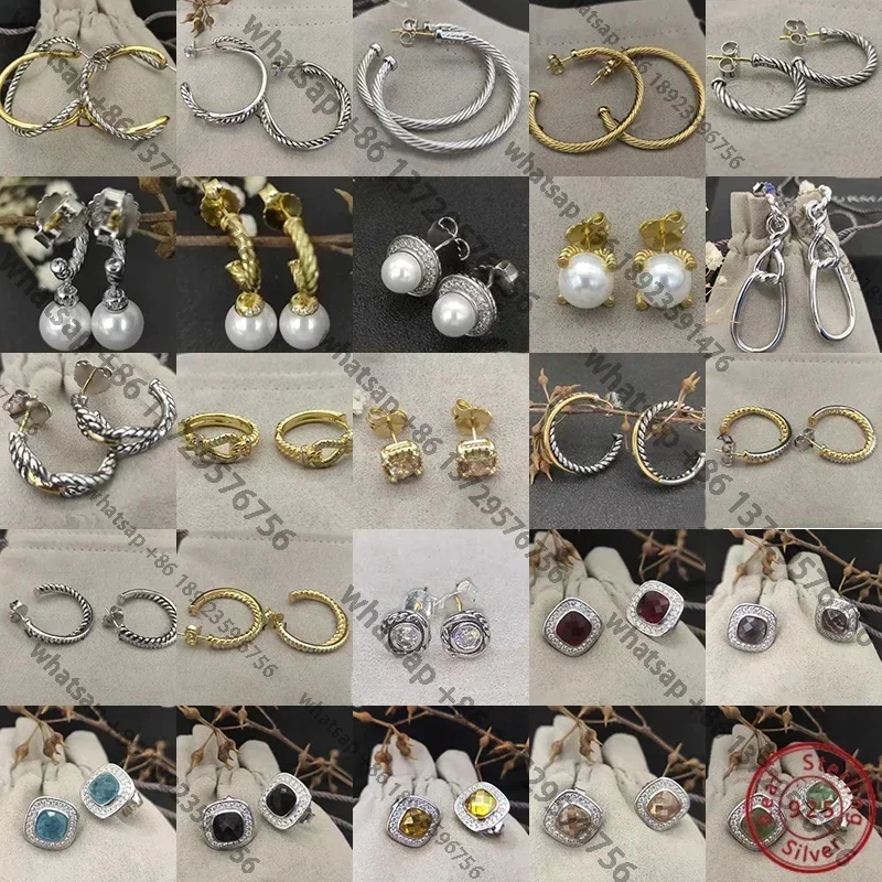 

2024 Newest Style S925 Silver DY Earrings with Gemstone Decoration - Ideal Party Favors