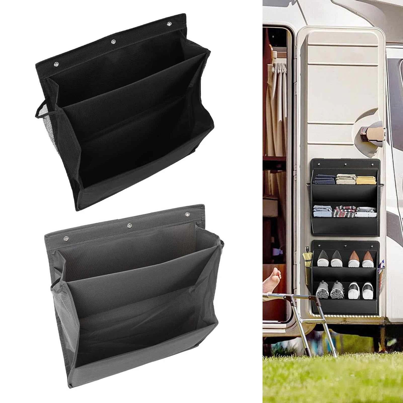 Door Shoe Rack Wall Hanging Shoe Organizer Multifunctional 2 Tier Hanging Shoe Rack with Adhesive Hooks For Door RV Cabinet