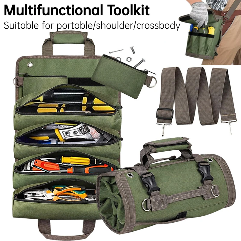 

Новый многофункциональный складной набор инструментов, подходящий для хранения тяжелых инструментов, подвешивания и переноски, используемый для электриков и механиков.