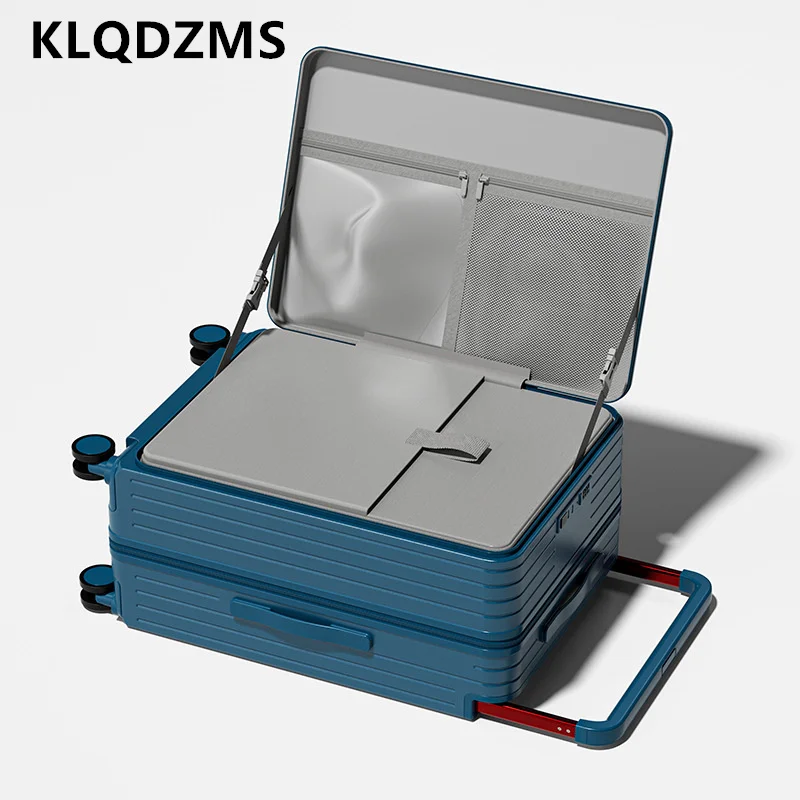กระเป๋าเดินทาง KLQDZMS ABS+PC รุ่นใหม่ ขนาด 20 นิ้ว กระเป๋าขึ้นเครื่อง 24 นิ้ว 26 นิ้ว กระเป๋าเดินทางแบบมีล้ออเนกประสงค์ ช่องเสียบ USB สำหรับชาร์จ กระเป๋าเดินทางขึ้นเครื่องสำหรับผู้หญิง