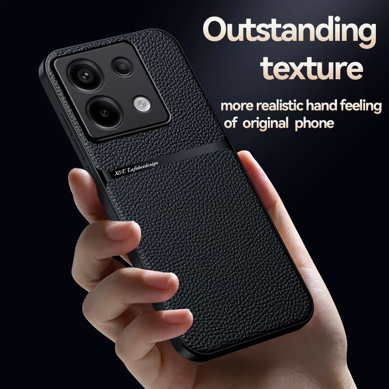 For Xiaomi Redmi Note 13 Pro Case Leather Car Holder Magnetic Phone Case For Redmi Note 13 Pro + Plus 5G Soft Frame Back Cover