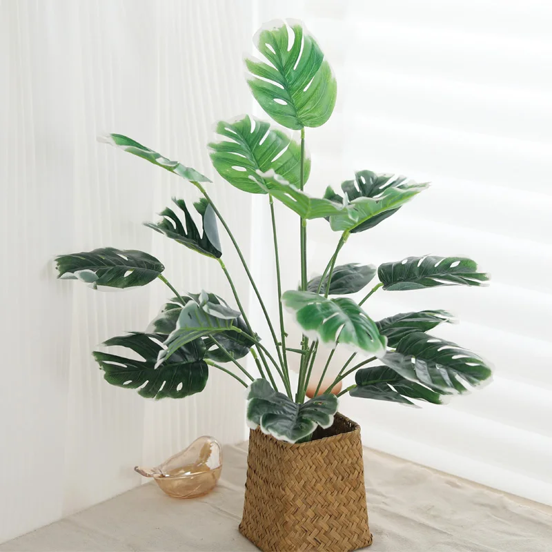 Kahaul الاصطناعي 18 شوكة السلحفاة الظهر ورقة الإبداعية عالية الجودة السلاحف الظهر ورقة من محاكاة النبات ترتيب المنزل عيد الميلاد