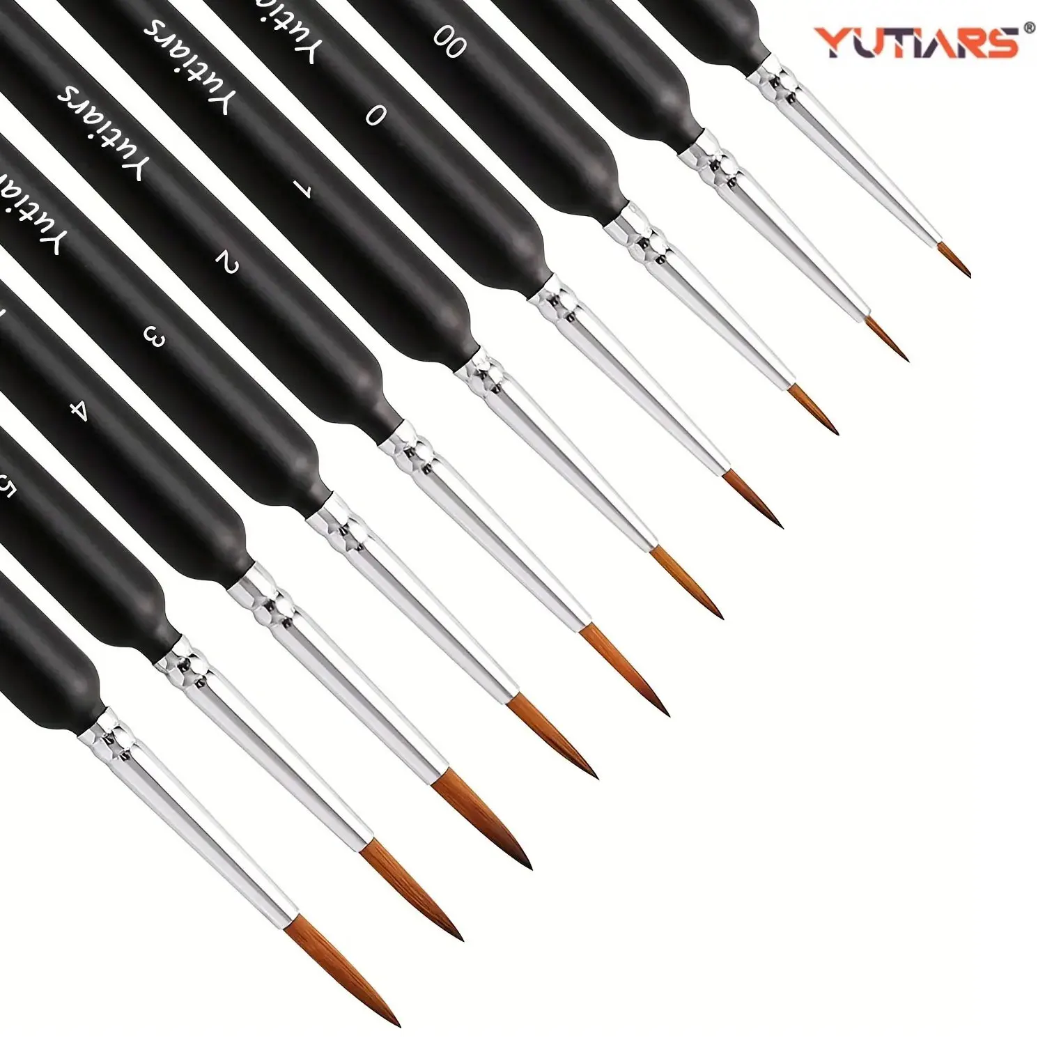 10pcs Miniature Paint Brushes, Detail Fine Tip Paint Brushes Set With Ergonomic Handle - Suitable For Acrylic Painting, Oil, Wat