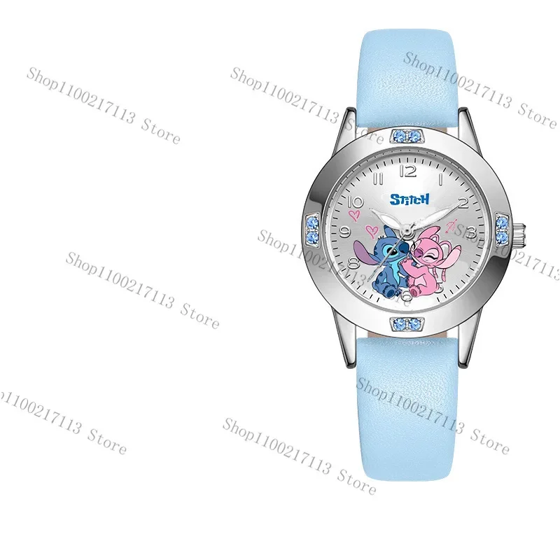 Neue Disney Stitch Kinderuhr Cartoon Stahlgürtel Gürtel Zeiger Digital Diamant Quarzuhr Jungen Mädchen Kinder Geburtstagsgeschenke