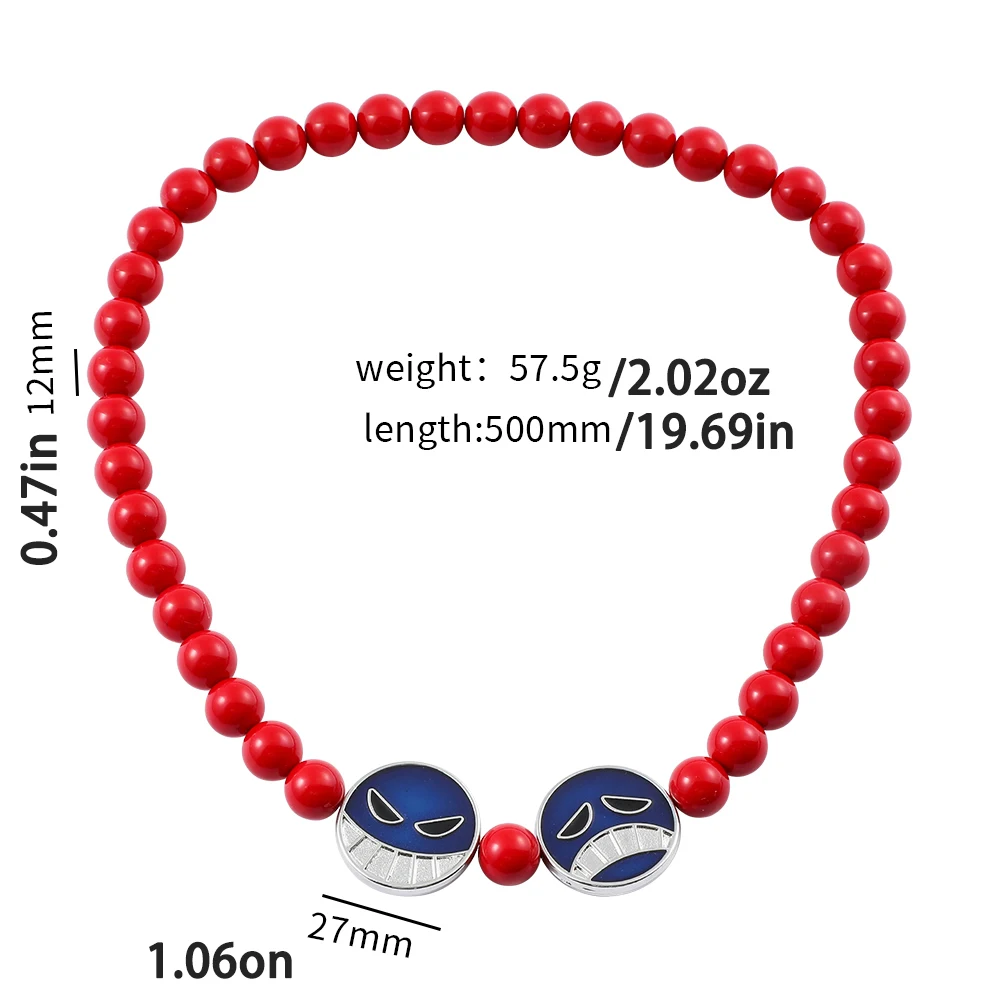 One Piece Portgas D Ace Cosplay Necklace Bracelet Set - Anime Themed Role Play Accessories for Fans view 2