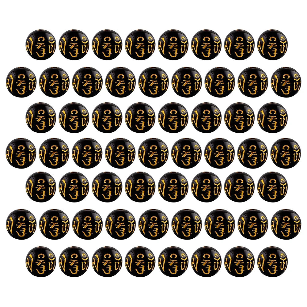 

200 Pcs Acrylic Beads Round Loose DIY Craft Necklace Materials Small Design For Bracelet Pendant Ornaments Jewelry