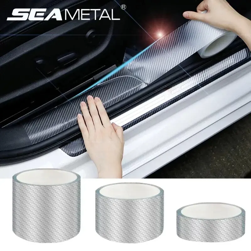 SEAMETAL Car Protective Film Sticker Carbon Fiber Door Sill Anti Sratch Protector Universal for Bumper Trunk Threshold