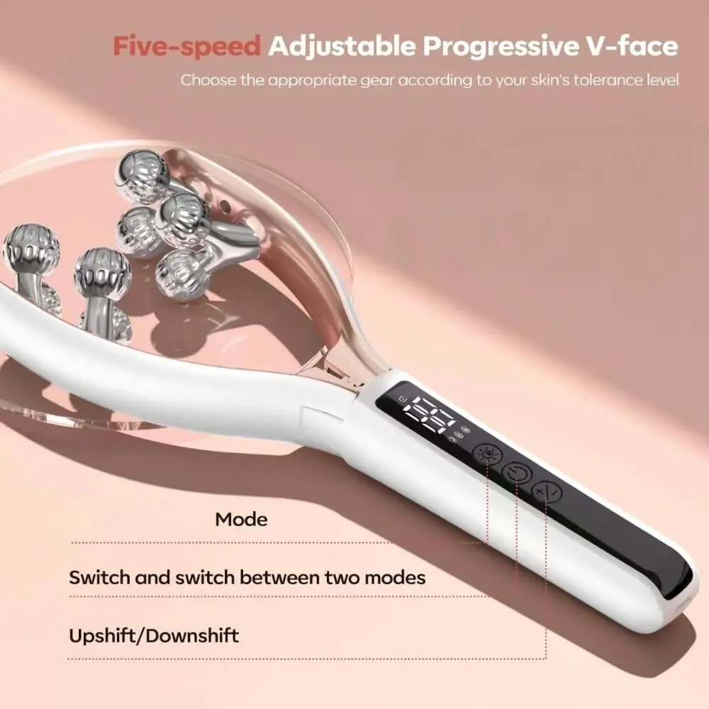 with 3D Roller Wireless Microcurrent Facial Massager 3 Intensity Levels Rechargeable Lifting Toning Tool Easy to Use Portable