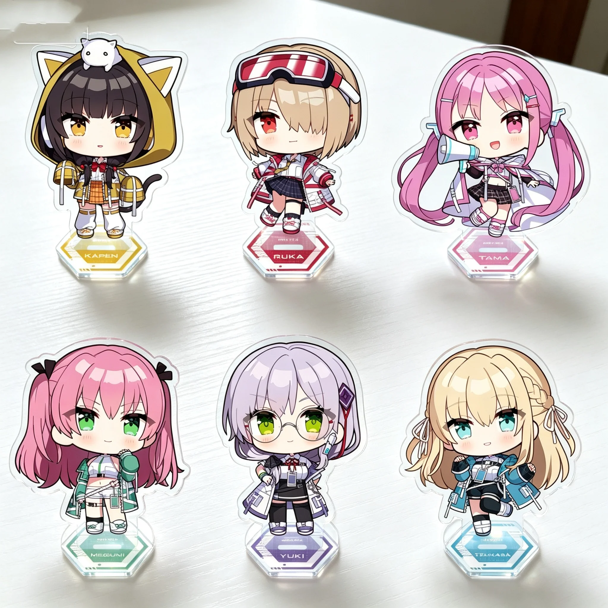 Anime Heaven Burns Red Cyberpunk Version Q-Style Asakura Karen Acrylic Stand Model Plate Keychains Desk Decor
