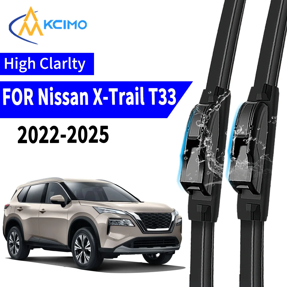 

Premium 2Pcs Windshield Wiper Blades for Nissan X-Trail T33 2022-2025 Easy Snap On Installation Streak Free Cleaning All Weather