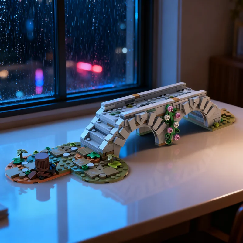 

317pcs MOC Medieval Bridge Castle Model Building Blocks Creative DIY Gift Display Decor Assemble Premium Adult Kids Desk Home