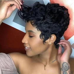 Synthetic Short Pixie Cut Hair Natural Synthetic Wigs For Women Heat Resistant Wig Natural Hair Women's Fashion Wig