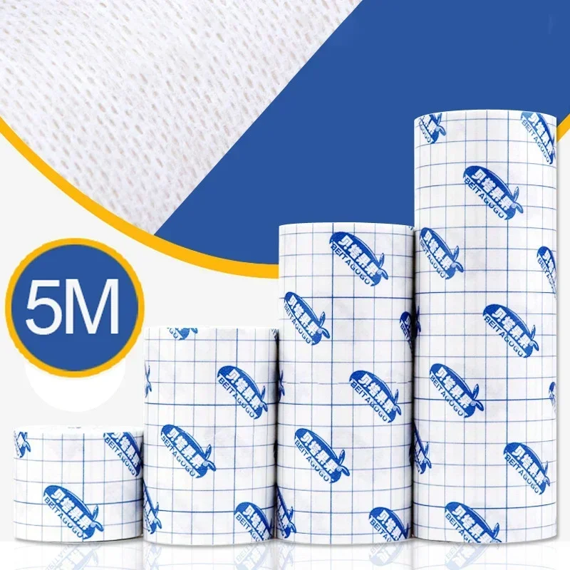 

5m/rolls Non-Woven Breathable Tape Skin Healing Adhesive Plasters Antibacterial Wound Strips Dressing Trimmable Baby Bandage