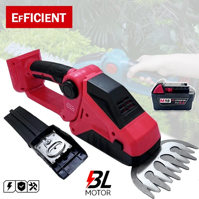 

Аккумуляторный триммер 2-в-1 для живой изгороди и травы, кусторез, ножницы для травы, ручной садовый инструмент, 18В, для Milwaukee