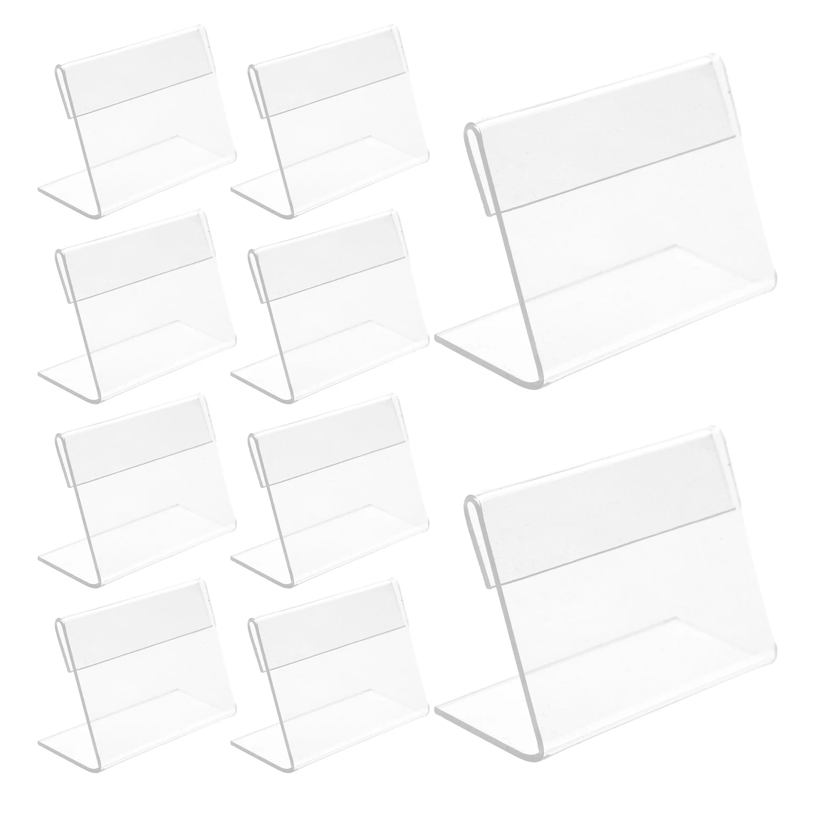 

20pcs Acrylic Desk Stand Sign Holder Clear L-Shaped Table Display for Menu Advertisements Supermarket Store Shop Use L Shape